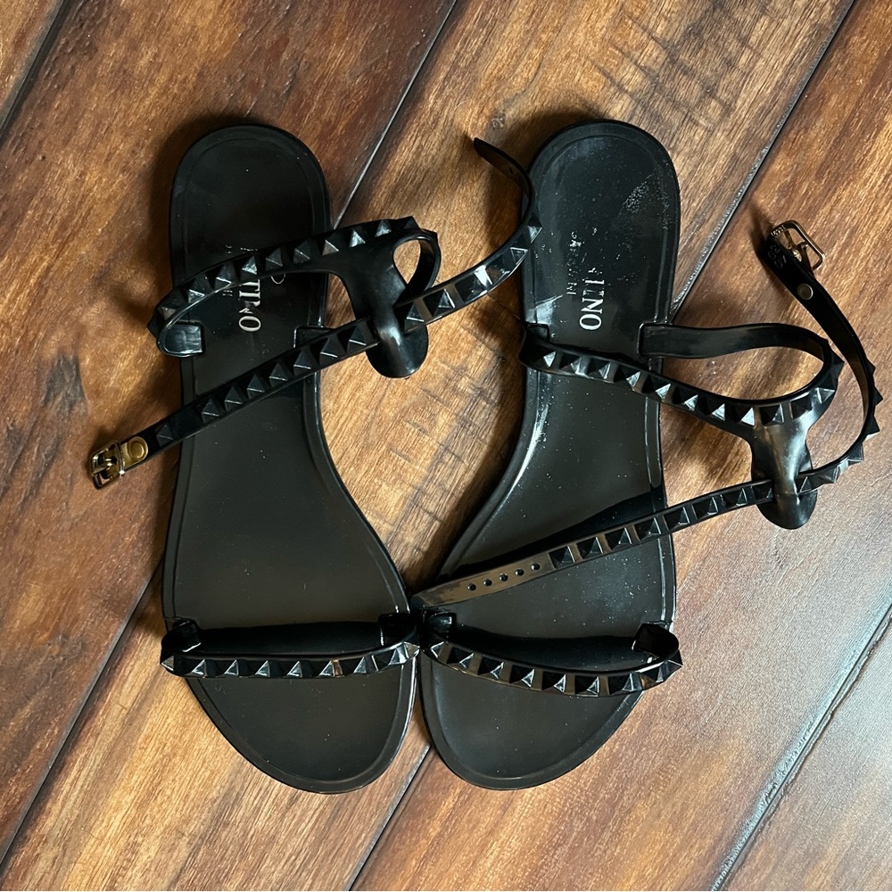 Valentino Vintage Rockstud Jelly Sandal